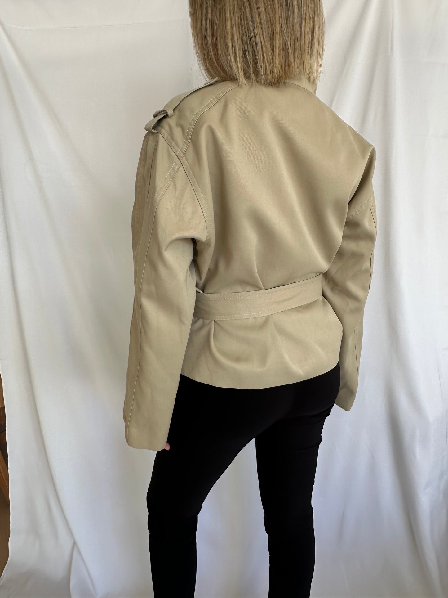 MARGOT CROPPED TRENCH COAT - KHAKI