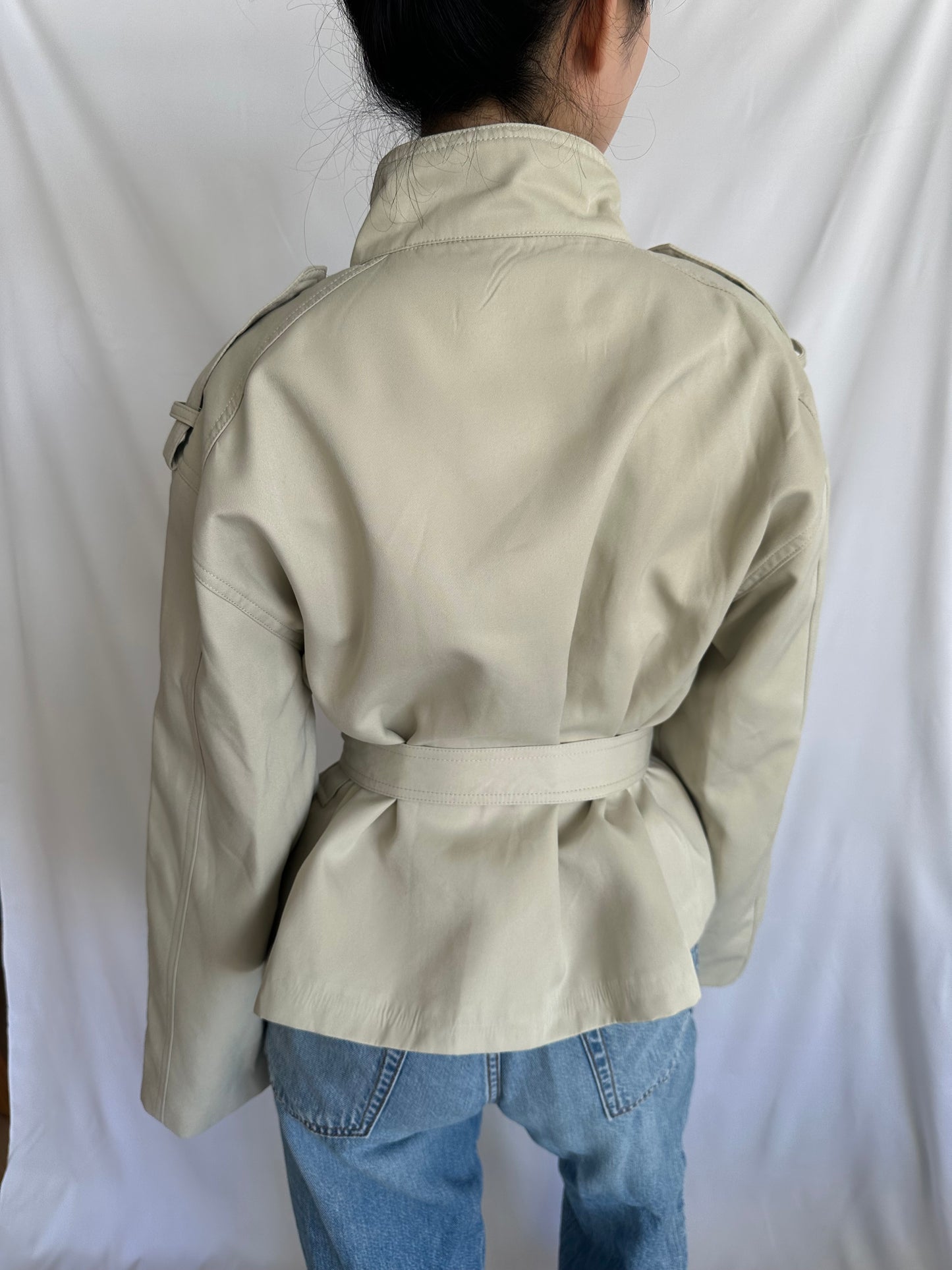 MARGOT CROPPED TRENCH COAT - BEIGE