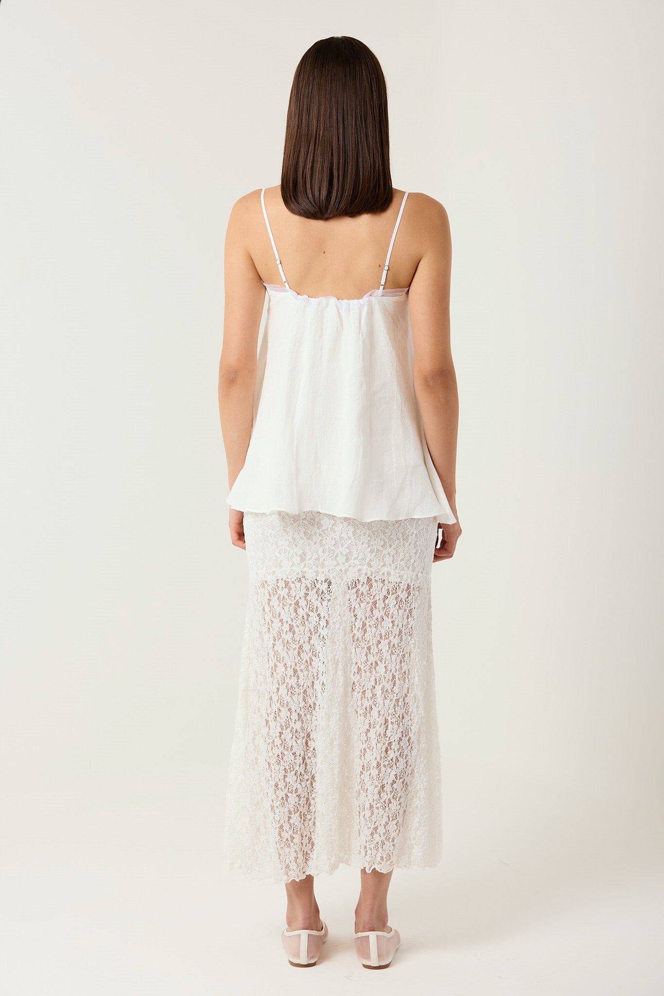 DAPHNE WHITE TULLE TOP