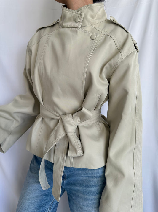 MARGOT CROPPED TRENCH COAT - BEIGE