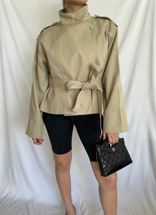 MARGOT CROPPED TRENCH COAT - KHAKI