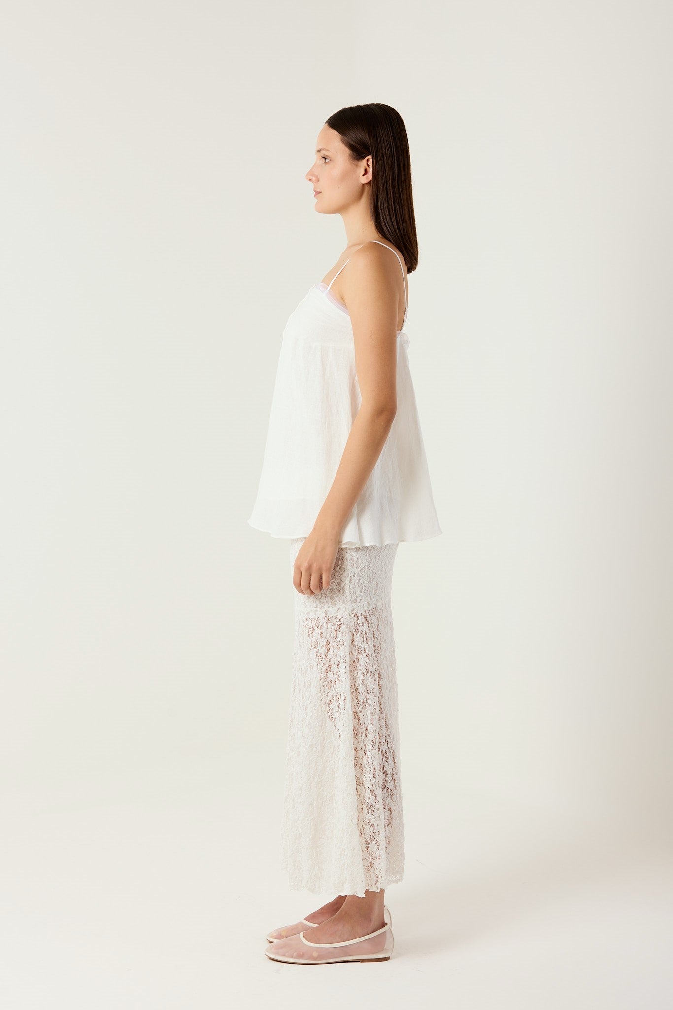 DAPHNE WHITE TULLE TOP