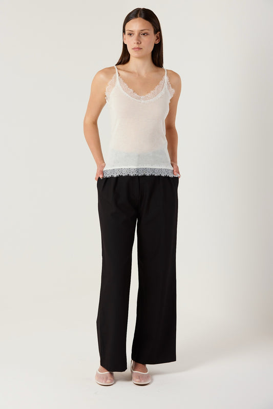 LUNA WHITE SOFT KNIT CAMISOLE