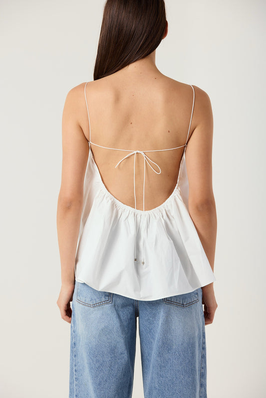 KAIA WHITE BACKLESS TOP