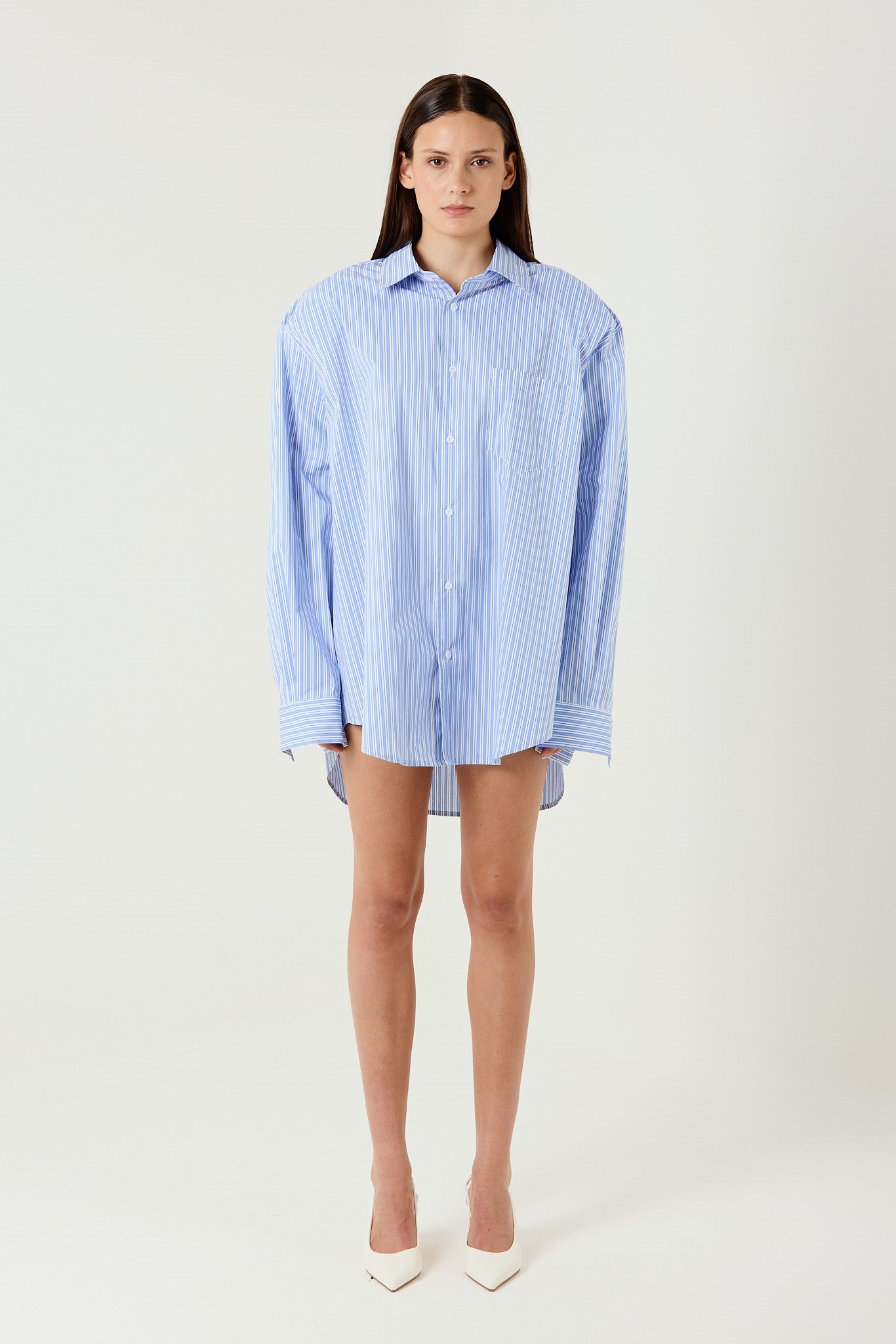 NADINE BLUE OVERSIZED SHIRT DRESS