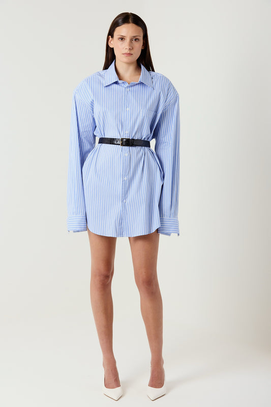 NADINE BLUE OVERSIZED SHIRT DRESS