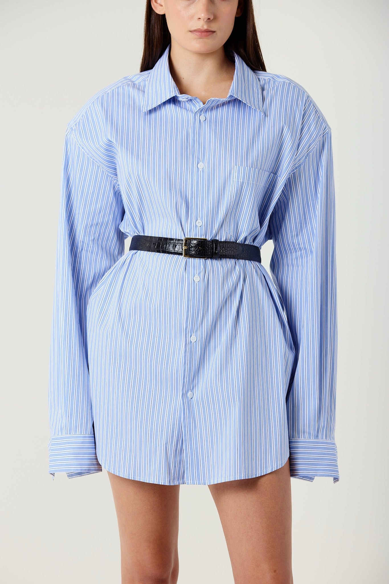 NADINE BLUE OVERSIZED SHIRT DRESS